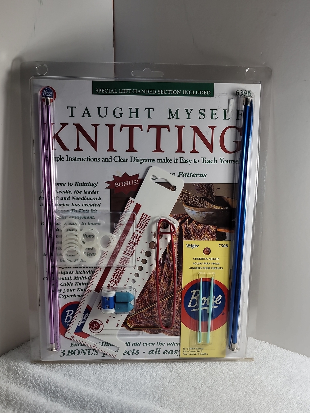 Taught Myself Knitting Starter Kit - Purple & Blue Needles NWOT